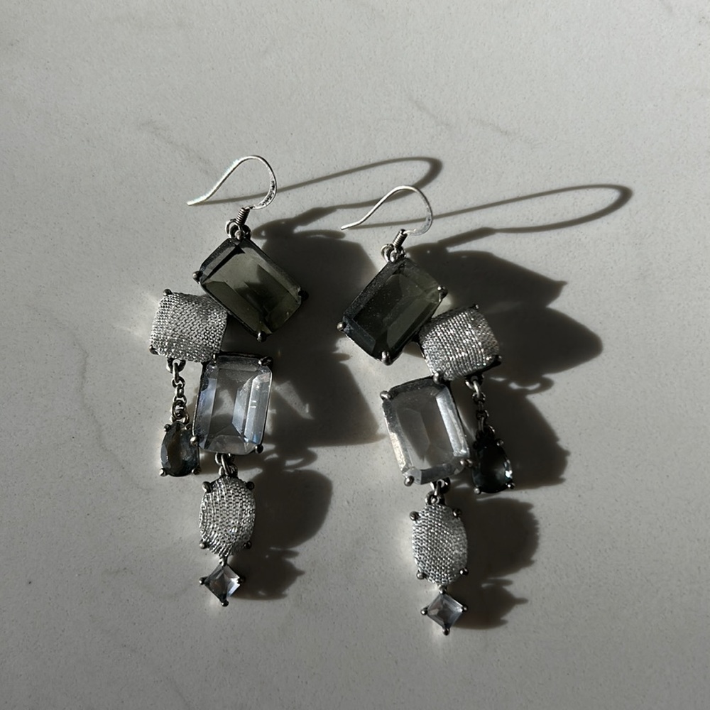 Bcbgeneration glass rhinestone dangle earrings